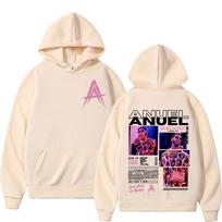 Reperis Anuel AA Real Hasta La Muerte Albumo Turas Gobtuvėlis Streetwear Vyrams Moterims Vintage Hip Hop Pop Muzikos Gobtuvėliai Laisvalaikio Palaidinės 6XL beige