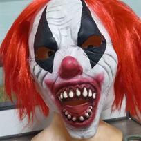 New Scary Headgear Halloween Red-Haired Clown Mask Masquerade Party Performance Prop Style1 black