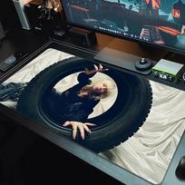 Billie eilish Mouse Pad Large Gaming Table Cushion Non-slip Laptop Tablet Big Mousepad XXL Mat Mini PC Playmat With Lock edge_xia 40cmx90cm(15.7x35.4inch) black