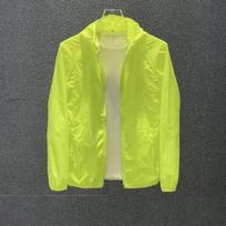 2026 Mens Lightweight Hooded Windbreaker Jacket Quick-Dry Breathable Outdoor Casual Sport Coat L 95-110cm fluorescencinė žalia spalva