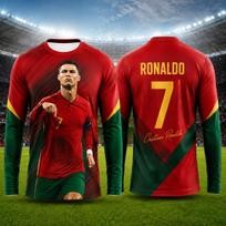 Portuguese No. 7 Football Jersey 3D Printed Breathable Training Suit for Matches Football Top Men's Long-sleeved T-shirt Y2k M