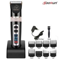 BaoRun P9 Professional Pet Dog Hair Trimmer Electrical Animals Grooming Clipper Rechargeable Cat Haircut Machine LCD Display Black Standard black