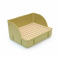 Tvirtas triušių tualetas su grotelėmis beige