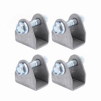 4pcs U Shape Shock Mount Bracket Steel Base Universal Shock Mount Kit Shock Adapter Mount  For ATV gray