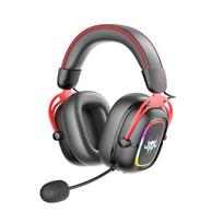 Naujosios „Over-Ear“ „Bluetooth“ žaidimų ausinės, skirtos naudoti tarpvalstybinėje komunikacijoje: Patogios, aiškus garsas, trys belaidžio ryšio režimai. raudona/juoda