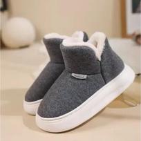Ladies Leisure Fur Cotton Shoes Winter Warm Anti-slip Outdoor Waterproof Thicken Snow Boots for Couple Light Women Short Boot 40-41 black