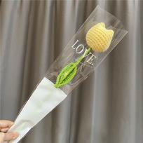 Creative Hand-Knitted Knitting Flower Tulips Cotton Handmade Simulation Flower Preserved Flower Fake Flowers Home geltona