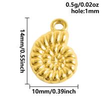 6x Waterproof Real Gold Plated Charm Fish Crab Cross Heart Stainless Steel Charms For Jewelry Making Bulk Enamel DIY Bag Pendant beige