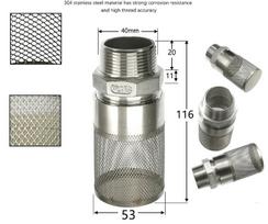 304 Nerūdijančio plieno vidinis sriegis Filtravimo tinklelis Apvalus filtro galvutė