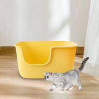 Open Top Cat Litters Box Cage Easy to Clean Kitten Potty Pan for Small and Medium Cats Small Animals Kitten Indoor Cats Hamsters geltona