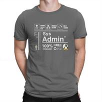 Linux Kit Infographic Sys Admin Penguin Hipster Computer Cpu Core Men Pure Streetwear Oversized Cotton Tops Tees Fitness T-shirt 4XL pilka spalva