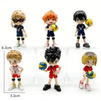 Haikyuu Anime Figure Set 8Pcs PVC Cartoon Character Dolls Collectible Model Ornaments Cute Desk Decor Kids Birthday Gift beige