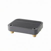 Cat Litter Stepping Board Raised Trapping Mat with Wooden Legs Removable for Small Apartments tamsiai pilka spalva
