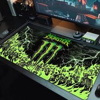 Monster Energy pelės kilimėlis Didelis žaidimų stalo pagalvėlė Neslystantis nešiojamojo kompiuterio planšetinio kompiuterio didelis pelės kilimėlis XXL kilimėlis Mini kompiuterio žaidimų kilimėlis su užrakinamu kraštu_xia 40cmx90cm(15.7x35.4inch)