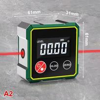 360° magnetinis skaitmeninis kampamatis su elektroniniu lazeriniu matuokliu, liniuotės tipo, C tipo įkrovimas, LCD elektroninis kampainis, matavimo įrankis A2 black