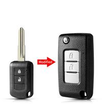 2/3 Buttons Modified Flip Remote Car Key Shell Case For Mitsubishi Triton MQ MR Mirage Outlander ASX 2016 2017 2018+ J166E 2BTN Modified key gray