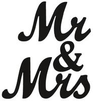 Išskirtinės medinės raidės Mr & Mrs Vestuvių Pro Pro Anniversary Party Dekoracija juoda