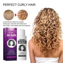 Curly Hair Styling Elastin Mousse Nature Volume Styling Moisturizing Fluffy Thickening Nourishing Enhance Hair Define Gel Cream one size beige