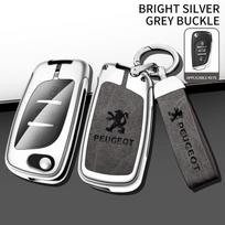 Cinko Lydinio Odinis Automobilio Išmaniojo Nuotolinio Rakto Dėklas Korpuso Dangtelio Apsauga Peugeot 107 207 306 307 407 308 607 Raktų Pakabuko Aksesuarai gray