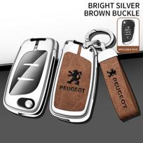 Cinko Lydinio Odinis Automobilio Išmaniojo Nuotolinio Rakto Dėklas Korpuso Dangtelio Apsauga Peugeot 107 207 306 307 407 308 607 Raktų Pakabuko Aksesuarai brown