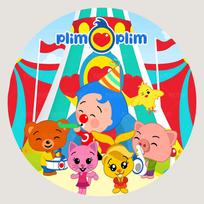 Round Circus Tent Plims Friend Backdrop Kids Birthday Baby Shower Background Circle Cylinder Surface Banner Decoration Prop D4ft(120cm)Vinyl blue