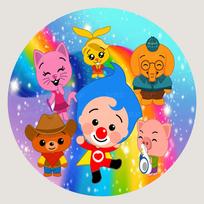 Round Circus Tent Plims Friend Backdrop Kids Birthday Baby Shower Background Circle Cylinder Surface Banner Decoration Prop D5ft(150cm)Vinyl