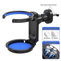 Multifunctional Car Cup & Phone Holder with Magnetic Suction, Foldable Air Vent Design mėlyna