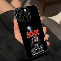 AC Back In Black DC Phone Case For IPhone 15 Pro Max 16 Pro Max 14 13 11 12 Mini Xs X Xr 7 8 Plus Se Transparent Cover iPhone 14 Plus gray