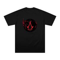 Assassins Game Creed TShirt Retro Vintage Print Tshirt Unisex Fashion Casual Short Sleeve O Neck Tops Comfort Cotton Top Unisex M black