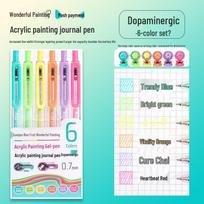6-Color Clickable Blue Fruit Acrylic Planner Pen - 0.7mm for Students & Kids' Drawing and Doodling 0.7mm blue