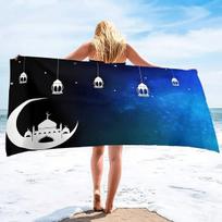 Microfiber Oversized Lightweight Beach Towel Extra Large Sand Free Towels Travel Swim Pool Yoga Gym Camping Ramadan Festival H30xW50cm black