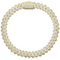 New Iced Out Bling 19mm Cuban Chain Necklace Two Tone Color Rectangle CZ Cubic Zirconia Miami Necklaces Men Hip Hop Jewelry 20 inch
