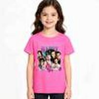 Kids Harry Styles Kiss All The Time Printed Summer Short Sleeve O-Neck T-Shirt 110cm pink