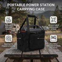 Carrying Case Fit for Jackery Explorer 1000 V2 Black Oxford Cloth Large Capacity Portable Power Station Storage Bag with Pockets Shoulder Strap gray