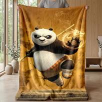 Kung Fu Panda Cozy Flannel Blanket, Comfortable Warm Throw Blanket for Bedroom Sofa Home Use 100cmx150cm