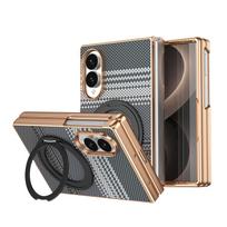 For Samsung Galaxy Fold8 Fold 8 Shockproof for Magsafe with Tempered Glass Film Cover 360 Rotating Magnetic Stand Leather Case Galaxy Z Fold 8 juoda