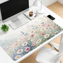 Pastel Wildflower Large Extended Gaming Mouse Pad Non Slip Desk Mat Floral Art Keyboard Mousepad For Laptop Desktop Office Setup 800x400x2mm