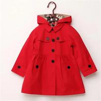 Girls Windbreaker Jackets Clothes Outerwear Autumn Kids Clothing Children Fashion Khaki Hooded Trench Coat Jacket Girl 120cm raudona