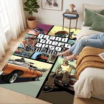 San Andreas svetainės neslystantis kilimėlis minkštas kilimas miegamojo žaidimų kambario sofos biuro namų dekoravimui durų kilimėlis Kalėdinė dovana C9211647 120cmx160cm black