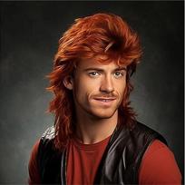 HAIRJOY Synthetic Hair Mullet Wig Adult Funny Wigs for Men Pop Rock Wig Joe Dirt Wig for 70s 80s Wig Brown Synthetic Wigs 12inches brown