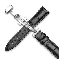 Laikrodžio apyrankė 18mm 19mm 20mm 21mm 22mm 24mm Calf Natūralios odos laikrodžio apyrankė Alligator grūdėta laikrodžio dirželis, skirtas Tissot Seiko 23mm gray