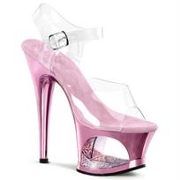 17cm Seksualūs Moteriški Batai Šokiui prie Stulpo, Aukštakulniai, Vakarėliui, Klubui, Platforminiai, Vasariniai Sandalai Atviru Priekiu 34 rožinė