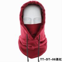 Thermal Fleece Balaclava Hat Hooded Neck Warmer Cycling Face Mask Outdoor Winter Skiing Sport Face Mask Men Cycling Masked Caps One Size black