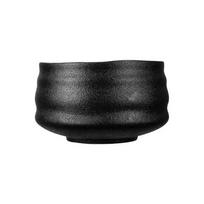 Elegantiškas grublėtas matinės juodos keramikos Chawan krosnies glazūruotas rankų darbo japoniškas Matcha dubuo Bambukinis plakiklio laikiklis Šaukštelis black