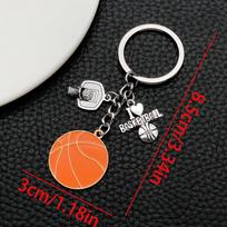 I LOVE Basketball Pendant Keychain - Creative Hoop Design for Car Keys & Backpacks black