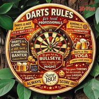D Flat  pc  XCm Darts Rules for Pros Tin Sign Decorative Sign Pub Bar Decor Darts Lover Gift 20x20cm(8x8inch) multi
