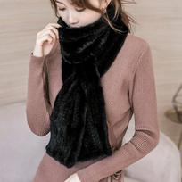 Real Mink Fur Knit Scarf for Women Winter Warm Fur Shawls Colorful Shoulder Warmer Long Mixed Hand-made Neck Warm Scarf gray