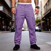 Men's Cargo Pants with Multiple Pockets Long Outdoor Work Trousers for Hiking and Use XXL blue