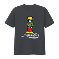 Streetwear Vėsus Spliffy Animacinis Berniukas Spausdinimas Laiski Marškinėliai Vintage Viršus Kasdieniam Dėvėjimui Stilingas Homme Unisex Minkštas M black