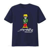 Streetwear Vėsus Spliffy Animacinis Berniukas Spausdinimas Laiski Marškinėliai Vintage Viršus Kasdieniam Dėvėjimui Stilingas Homme Unisex Minkštas M black
